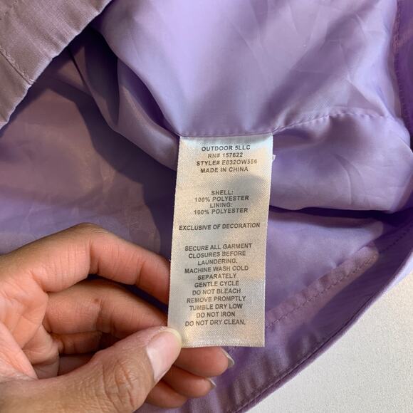 Eddie Bauer Jacket Girls Medium Lilac Lavender Full Zip Hoode LongSleeve Outdoor - Picture 10 of 13